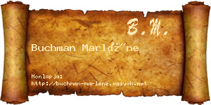 Buchman Marléne névjegykártya